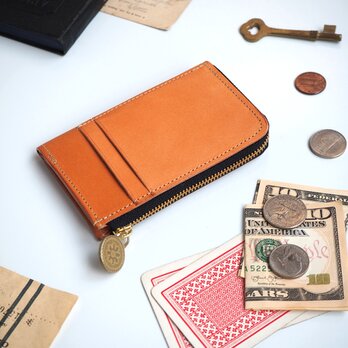 L字ファスナー フラグメントケース（ビスケット ベージュ）パス カード ミニ財布の画像
