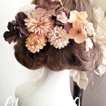 アンティーク風 紫陽花と和玉の髪飾り11点Set No812の画像