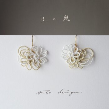 飾り結びピアス「ほの穂」 | 小花咲く軽量和風アイテム。浴衣、着物、洋服にも。