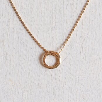 【2WAY】- K10 - Cut Ball Chain Necklace w/ Circleの画像