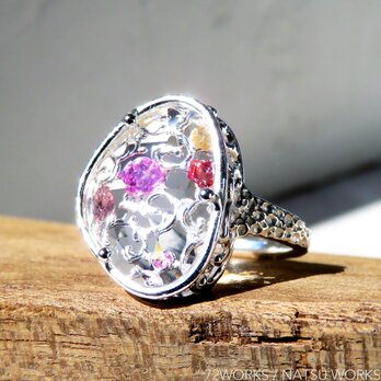 サファイア＆クォーツ リング ＊ Sapphire and Quartz Ring pの画像