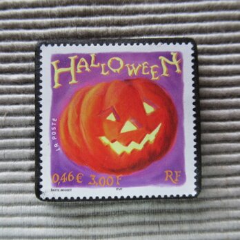 フランス　「ハロウィン」切手ブローチ7632の画像