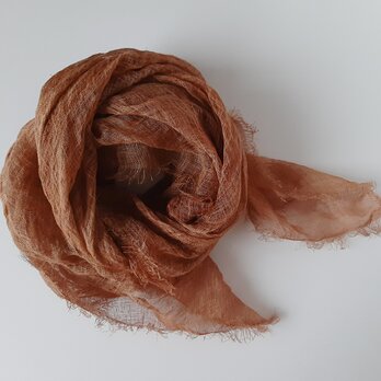 linen shawl #柿渋染〈濃〉の画像