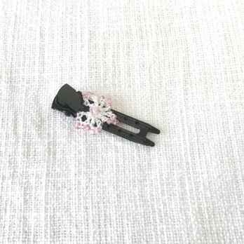 ビーズ編みのヘアクリップ *ピンク*7の画像