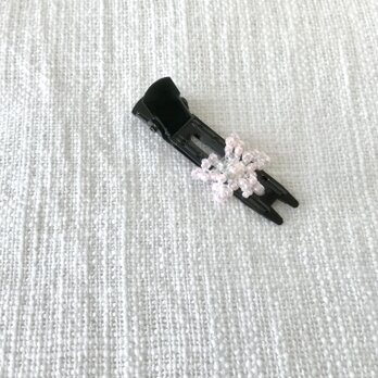 ビーズ編みのヘアクリップ *ピンク*8の画像
