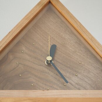 トライアングルクロック　木の時計　置き時計・掛け時計兼用 No.4の画像