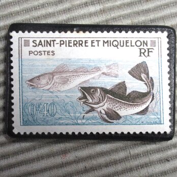 フランス　切手ブローチ 7658の画像