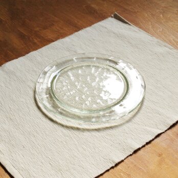 【期間限定：10％off】在庫限り：リサイクルガラスの食器　リム皿　ライトグリーン(φ19cm)の画像