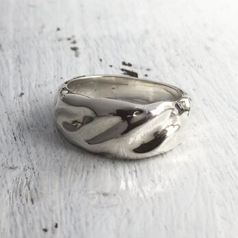 ”月形甲丸をデコボコにしたようなリング“silver925 src318の画像