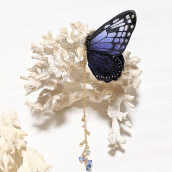 【ダークシリーズ】蝶のピアス（アサギマダラ）の画像