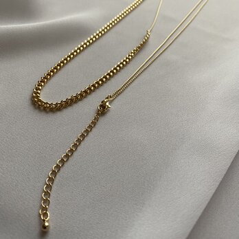 ［90ｃｍロングネックレス］Narrow Chain Metal Necklacesの画像