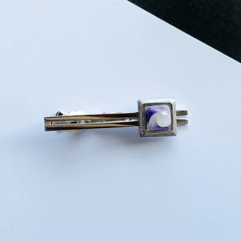 渦【ラベンダー Lavender】七宝焼のネクタイピン 純銀胎有線七宝の画像
