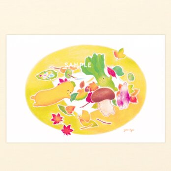 『 落ち葉 彩る 芸術の秋 』ポストカード 2枚入の画像