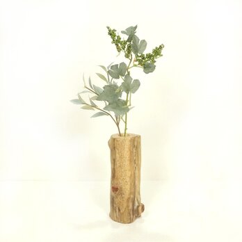 【温泉流木】赤茶に染まる枝跡がかわいい流木一輪挿し・花器002スリム 花瓶 流木インテリアの画像