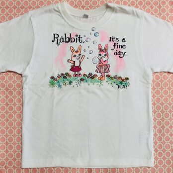 レトロうさぎ　キッズTシャツ　110㎝　の画像