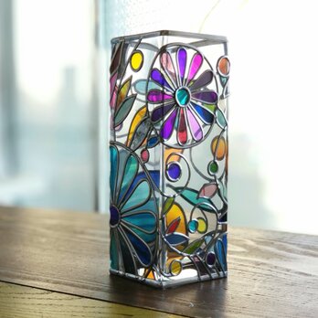 受注　スクエアガラス花瓶『エルフの森』の画像