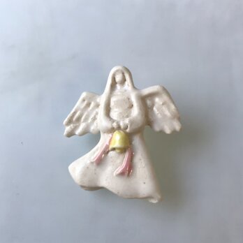 天使とベル［陶器ブローチ］の画像