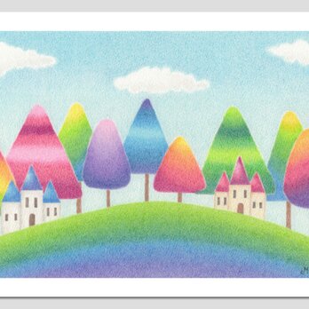 秘密の森(Ｂ5サイズ。色鉛筆画。複製画)の画像