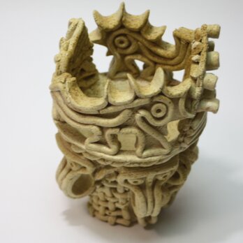縄文土器型花器　オブジェ(縄文土器)　（L054）の画像