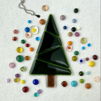『自分で作るガラスのクリスマスツリーセット』Green③モスグリーン（少しラメ入り）の画像