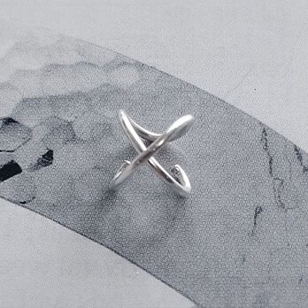 イヤーカフ 925Silver Silver Cross Band Ear cuffの画像