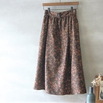 展示品　秋色のボタニカルスカート　着物リメイクの画像