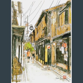 A4サイズ「京都　夏の先斗町にて」の画像