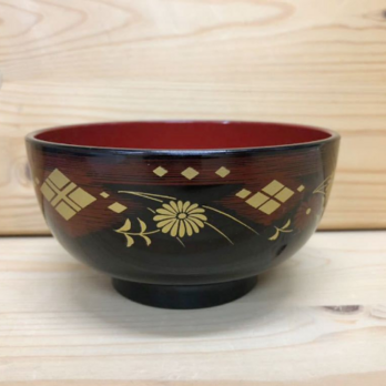 【新品】樹脂製金菊散し七宝図汁椀 10個セット 樹脂製/味噌汁椀/ 1個のサイズ/口径/約11.7cm×高さ/約6.2cmの画像