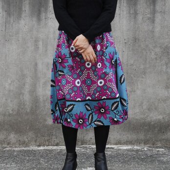 カンガのバルーンスカート｜アフリカ布スカート / コクーンスカートの画像