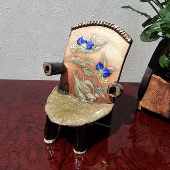 釉描彩露草図ミニ飾り椅子の画像