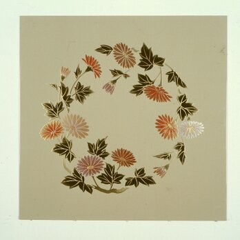 漆の天井絵　山鳩　菊の画像