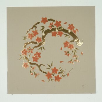 漆の天井絵　山鳩　桜の画像