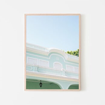 マカオのタイパビレッジの家の一角 / ポスター 写真 建物 アジア パステルカラー 縦長の画像
