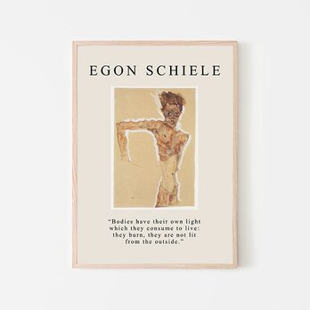 エゴンシーレのセルフポートレイト / ポスター 写真 絵画 アート 美術 Egon Schiele アートプリント 縦長の画像