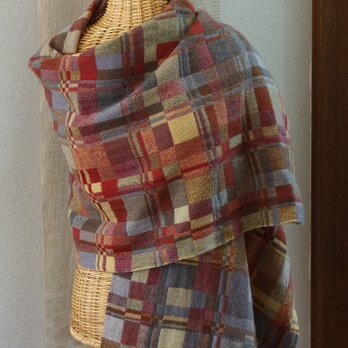 手織りカシミアストール・・山の秋の画像