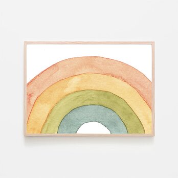 虹 / ポスター 写真 クリエイティブ 水彩画 イラスト rainbow レインボー アートプリント にじ 横長の画像