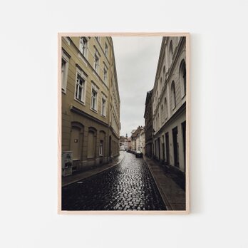 ドイツ、ゲルリッツの街並み / A3 アートポスター 風景写真 グランドブダペストホテル撮影ロケ地 白黒 縦長の画像