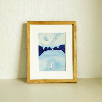 原画「流れ星」 ※木製額縁入り（インチサイズ）の画像
