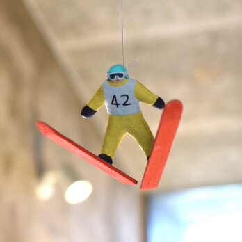 革のオブジェ　スキージャンプの画像