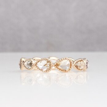 Rosecut diamond full eternity ring / Pair shape milgrainの画像