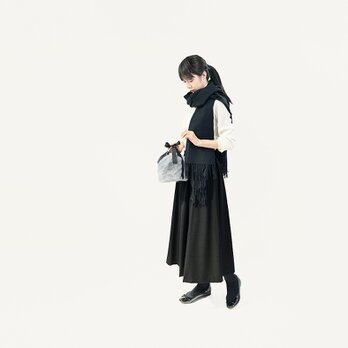 +3℃発熱 楽なのにきちんと見える 上質なスカート フォーマルOK 黒 ●FLAVIE-BLACK●の画像