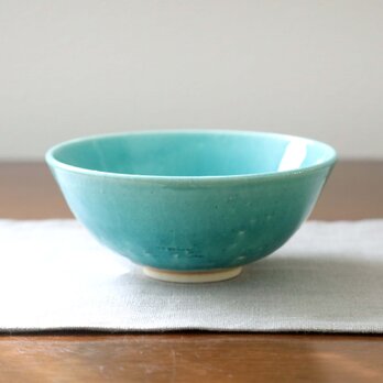 トルコ青釉の平茶碗の画像