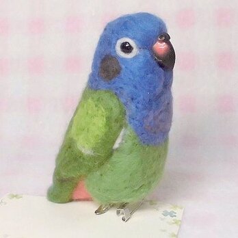 アケボノインコ mini♪☆マグネット/ブローチどちらか選択 羊毛フェルト　受注作成の画像