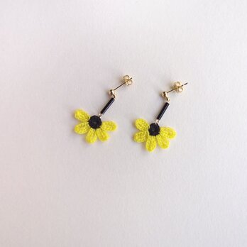 「ŞAKA ŞAKA」 -FLAT FLOWER PIERCE- lemon yellow×blackの画像