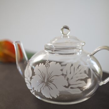 ガラスのティーポット　～ハイビスカス～