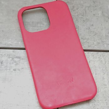iPhone12（Pro）用　本革スマホケース　ピンクの画像