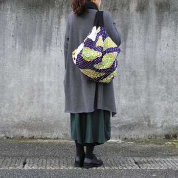 カンガのマルシェバッグ（ ダマスク ）買い物 エコバッグ 大きめ 肩掛け ヨガ ピラティス