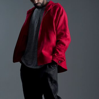 【wafu プレミアム】【受注製作】Linen Hoodie リネンパーカー/クリストローゼ h046i-ctr3の画像