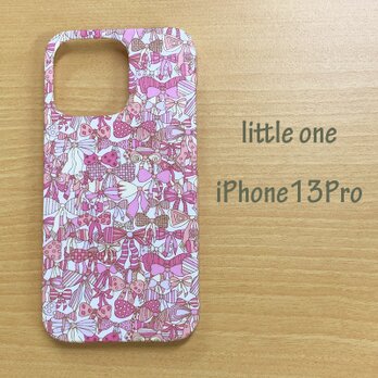 【リバティ生地】ジェニーズ・リボンズピンク iPhone 13 Proの画像