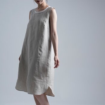 【Lサイズ】【wafu】Linen Slip Dress インナー ワンピース/亜麻ナチュラル p004n-amn1-lの画像